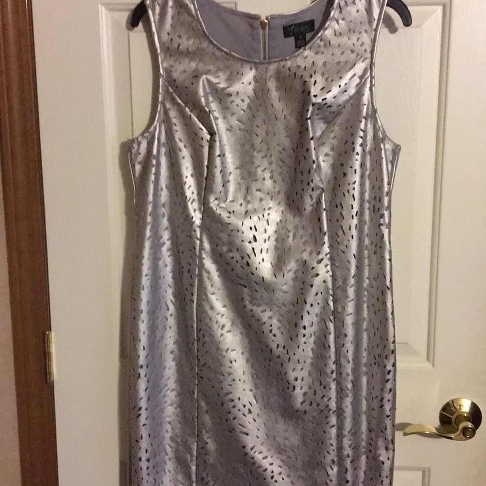 Silver dress with polyester gray lining.